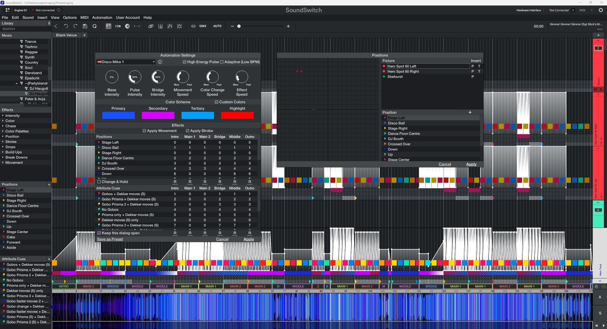 Lightshow application on a laptop screen