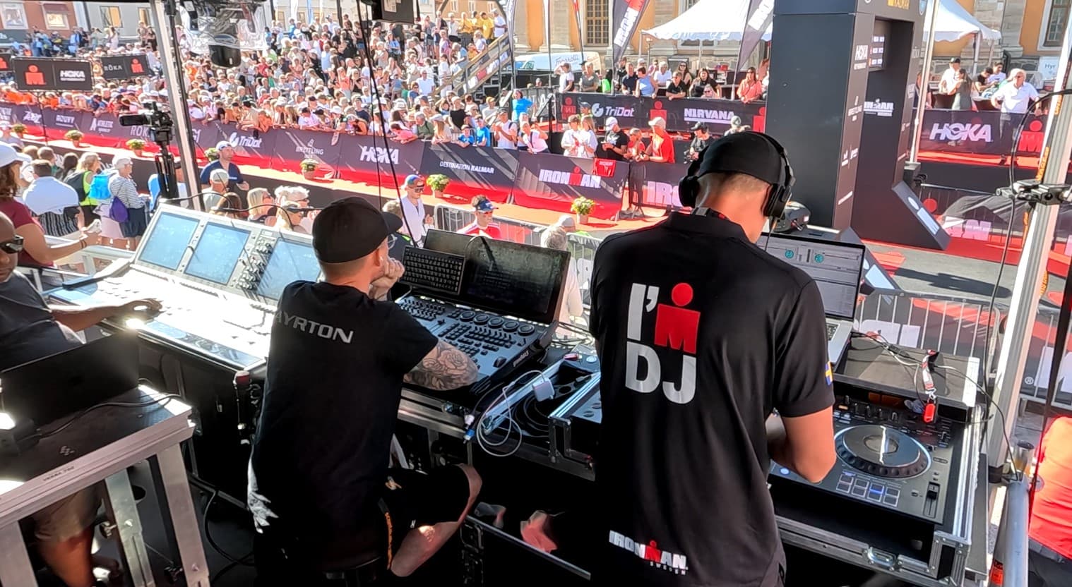DJ and sound engineer booth at Ironman Kalmar